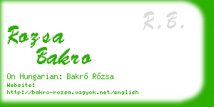 rozsa bakro business card