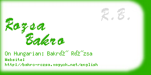 rozsa bakro business card